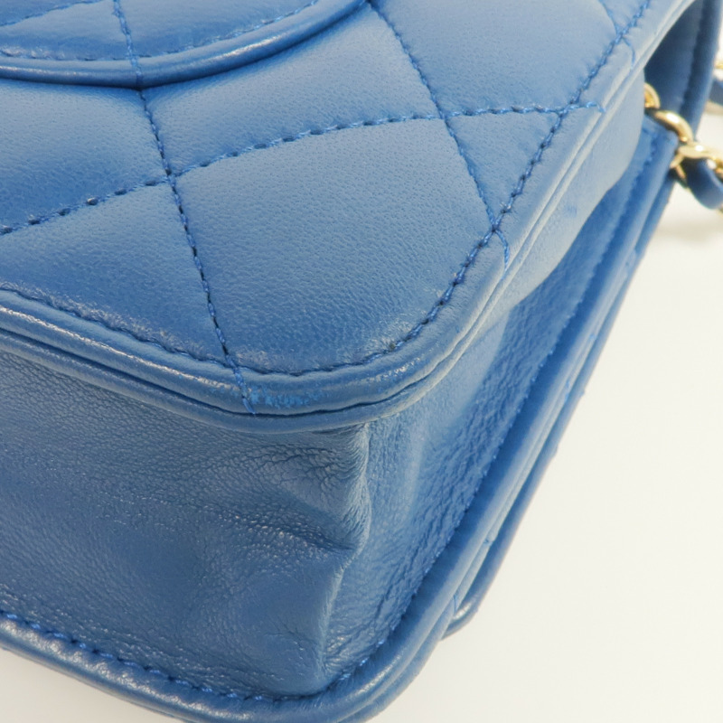 CHANEL 羊皮皮革WOC Wallet On Chain金扣鏈帶肩背袋-7