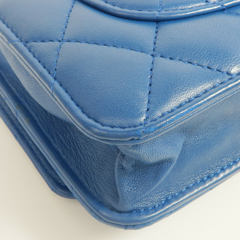 CHANEL 羊皮皮革WOC Wallet On Chain金扣鏈帶肩背袋-8