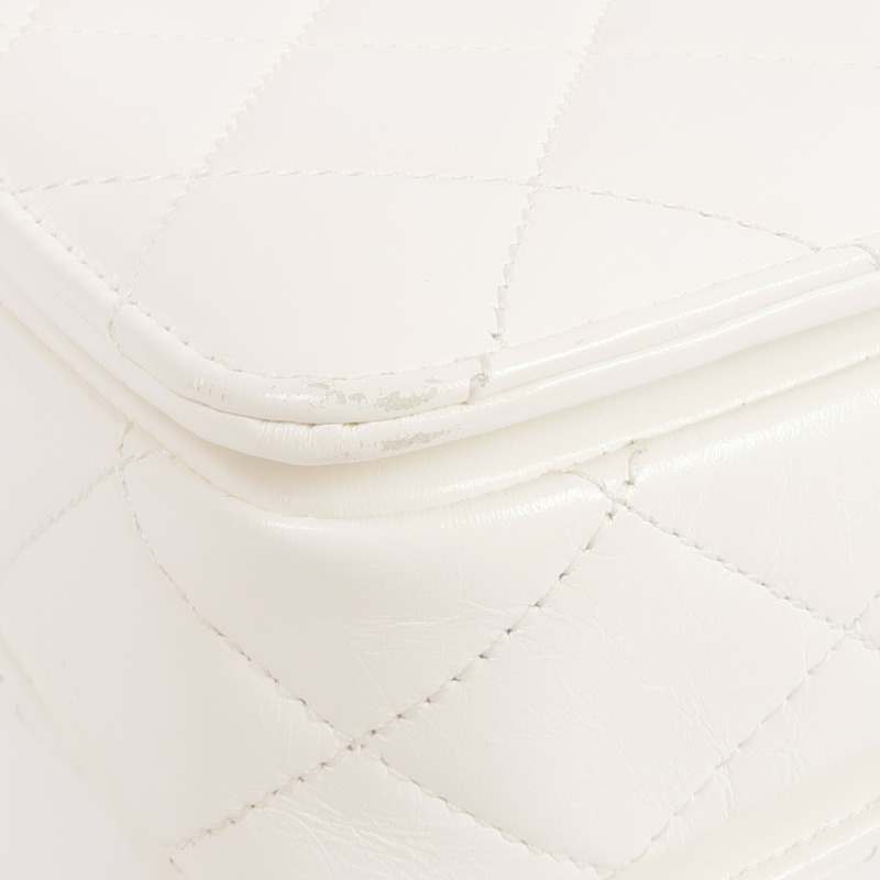 CHANEL 牛皮皮革Top Handle Mini Flap Bag金扣手挽肩背兩用袋-8