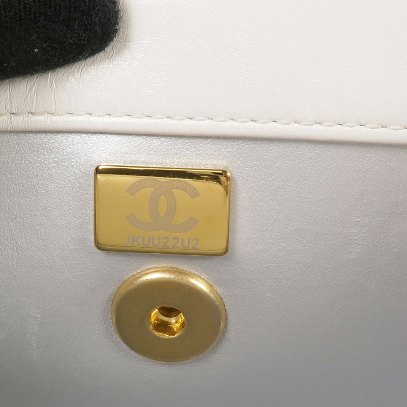 CHANEL 牛皮皮革Top Handle Mini Flap Bag金扣手挽肩背兩用袋-15