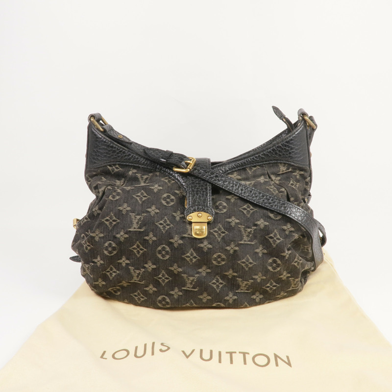 LOUIS VUITTON Monogram Denim Slightly金扣肩背袋-17