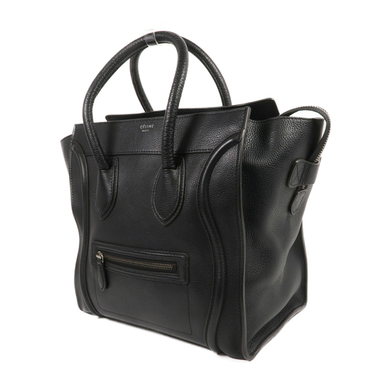 CELINE 牛皮皮革Mini Luggage銀扣手挽袋-2