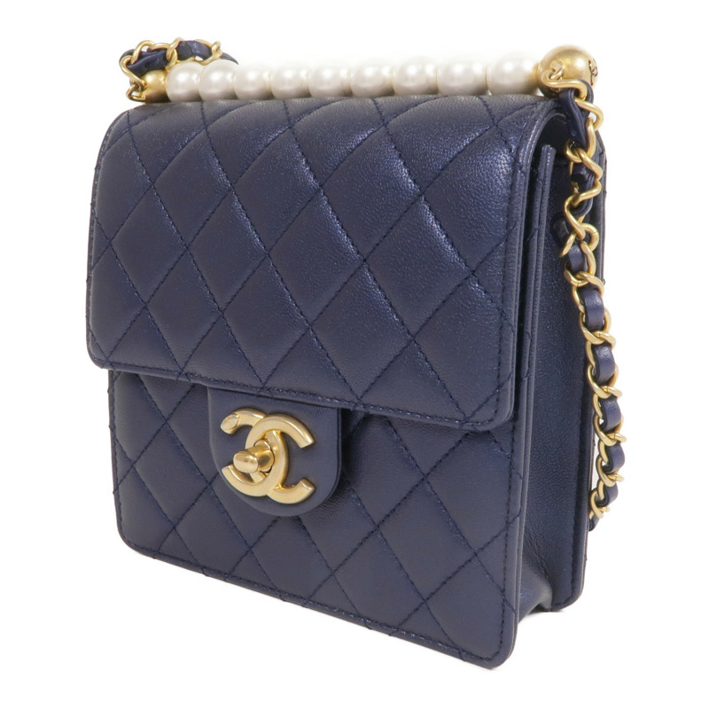 CHANEL 牛皮皮革Chain Shoulder金扣肩背袋-2