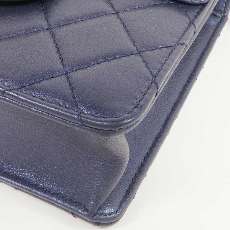 CHANEL 牛皮皮革Chain Shoulder金扣肩背袋-7