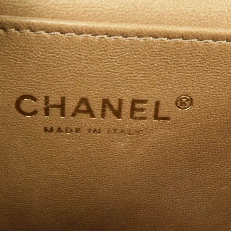 CHANEL 牛皮皮革Chain Shoulder金扣肩背袋-13