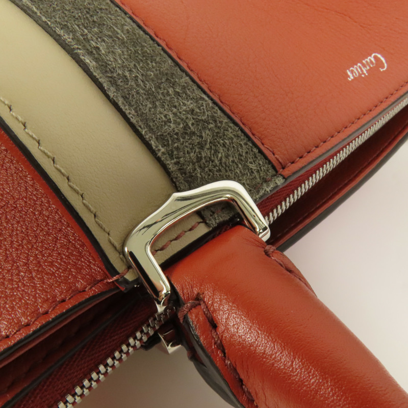 CARTIER 牛皮皮革2way Shoulder Bag銀扣手挽肩背兩用袋-6