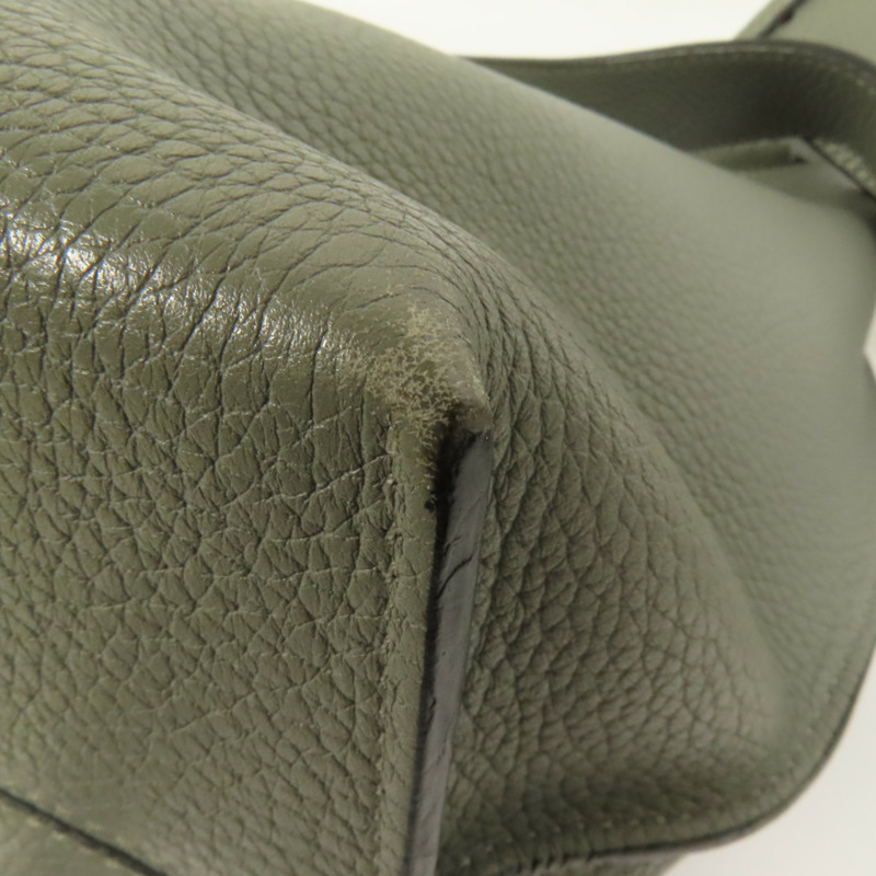 LOEWE 牛皮皮革Military Messenger銀扣肩背袋-14