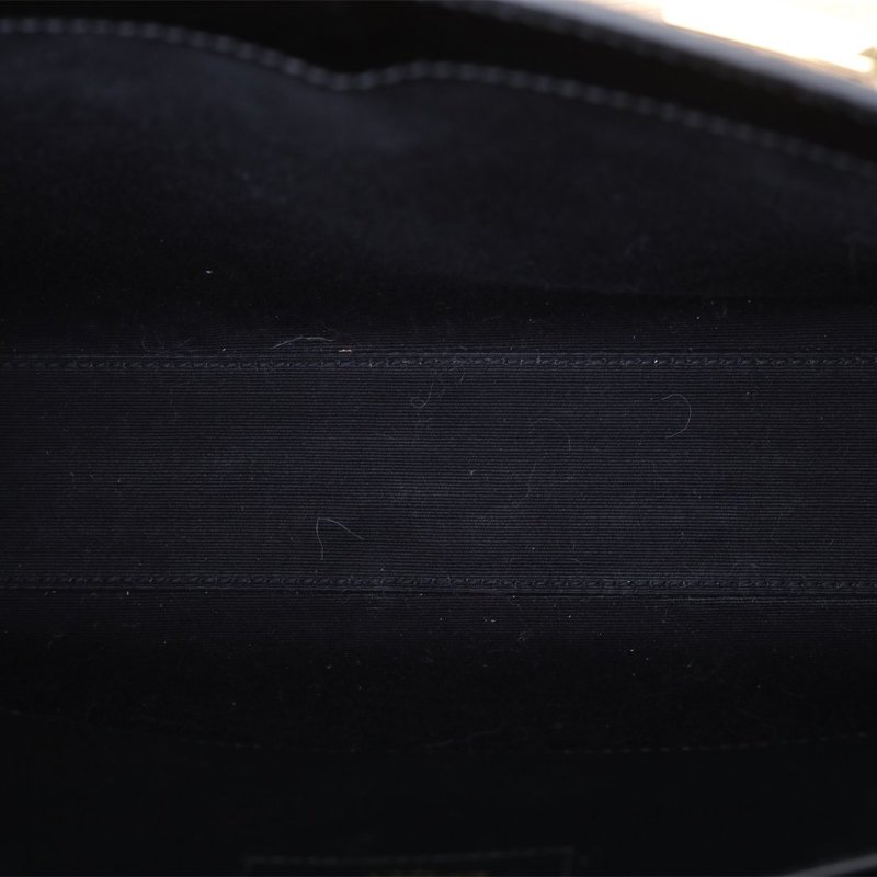 SAINT LAURENT MANHATTAN曼哈頓BOX中號29鱷魚壓紋黑色牛皮金扣肩背包-2