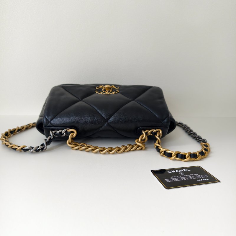 Chanel 香奈兒 19bag 黑色羊皮小號單肩包斜挎包 30開有卡2020年-3