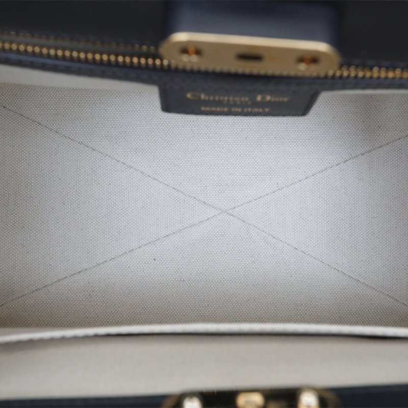 DIOR Key腋下包中號30老花帆布淺金扣2023Oblique印花肩背包-2