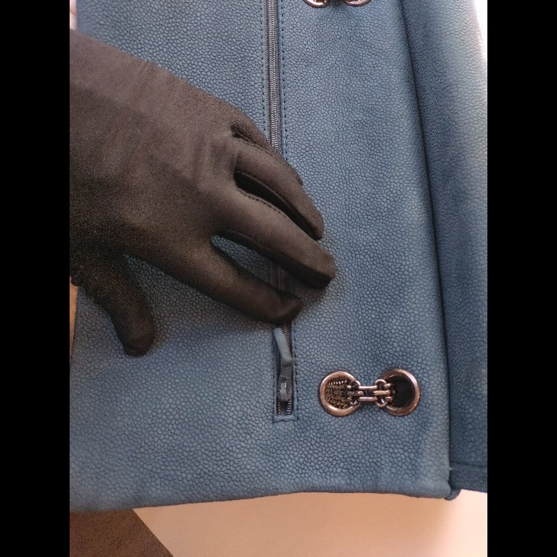 Chanel 銀鍊藍色霧面牛皮方釦肩側包 2.55-20