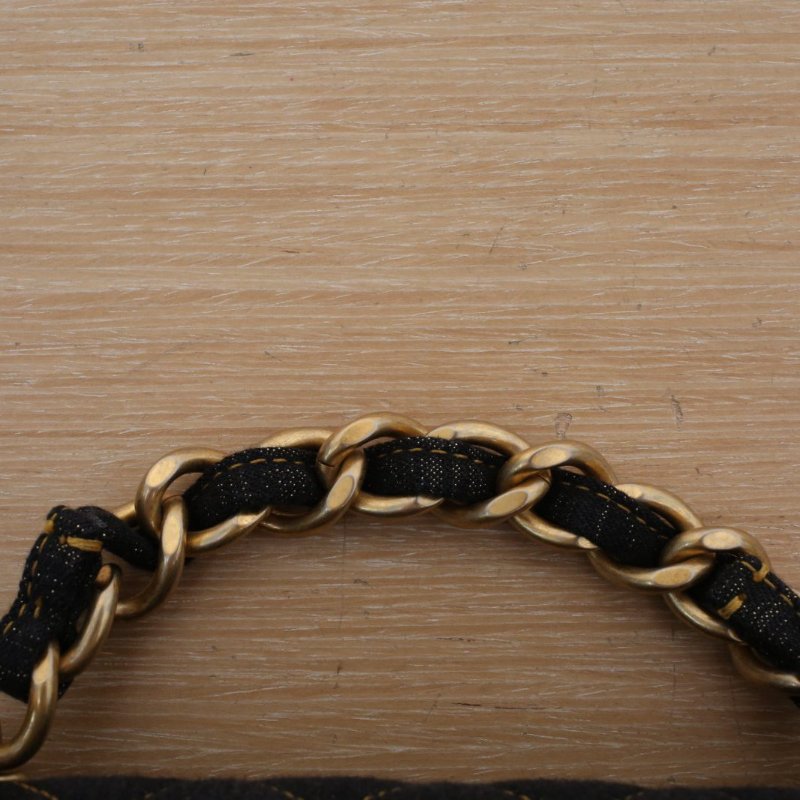 CHANEL 23S手柄郵差包19藍色牛仔晶片開金扣肩背包-2