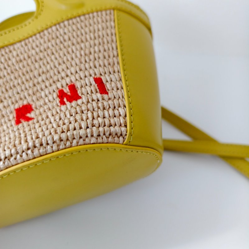 Marni 瑪尼Tropicalia 米色草編織刺繡斜挎包-7