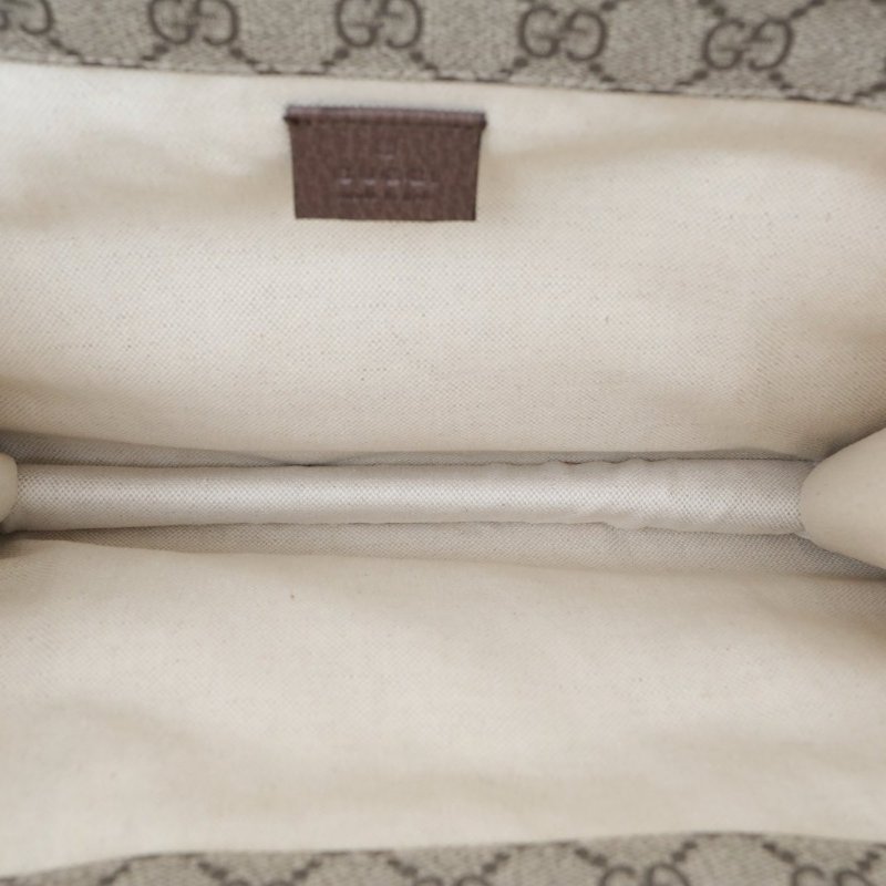 GUCCI NeoVintage虎頭雙面翻蓋腰包大號30烏木色PVC金扣肩背包-2