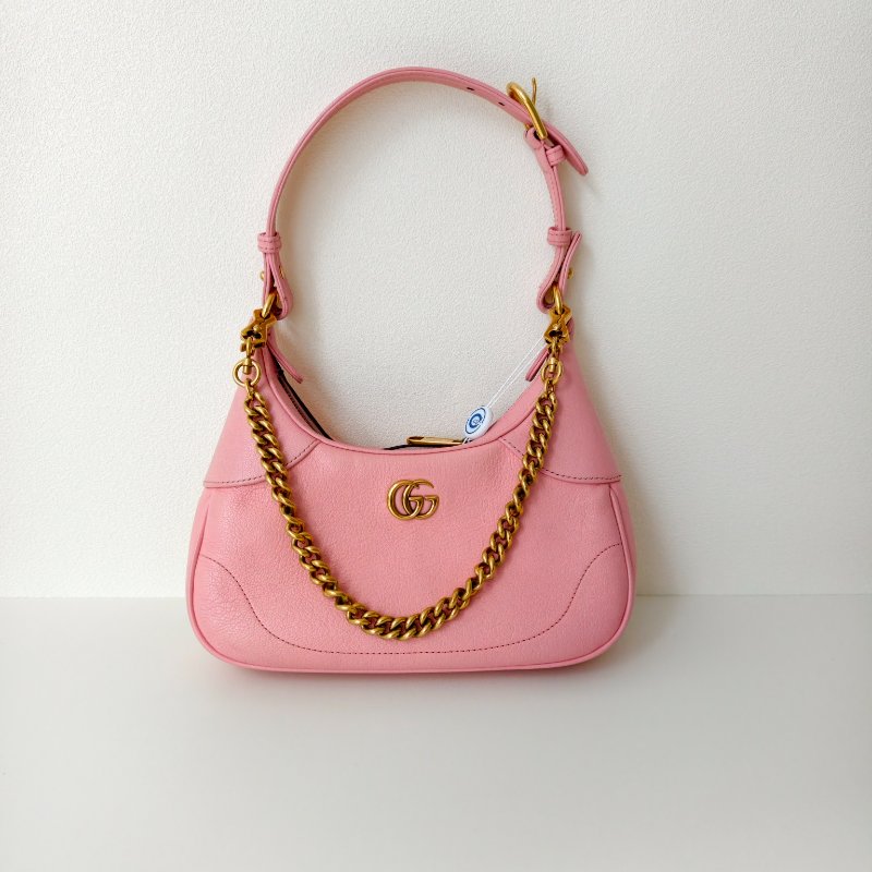 Gucci 古馳 淺粉色牛皮 小號 手提包-1