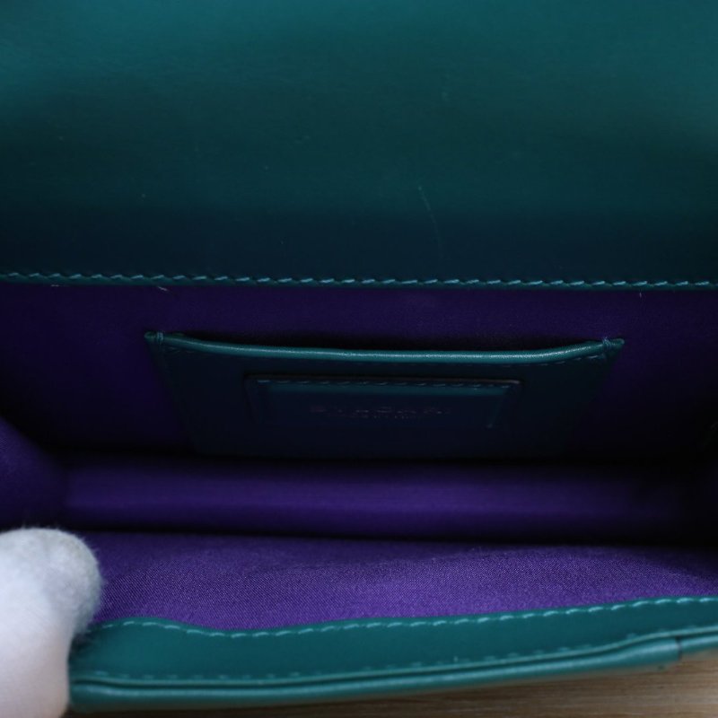 BVLGARI Serpentiforever風琴蛇頭包小號綠色牛皮金扣肩背包-3