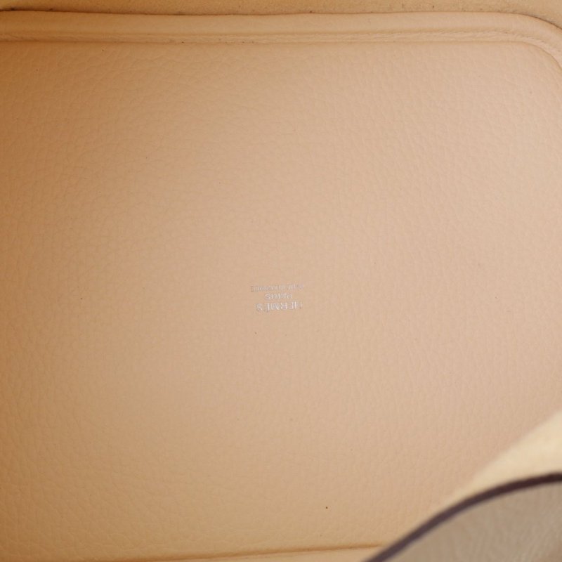 HERMES Picotin菜籃子22I2奶油白TC皮Y刻銀扣肩背包-2