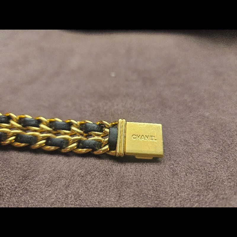 香奈兒 CHANEL 方糖首映錶 S號 PREMIERE 1987 腕錶 手錶 石英錶 女錶 中古錶 黑金 小羊皮 Vintage-12