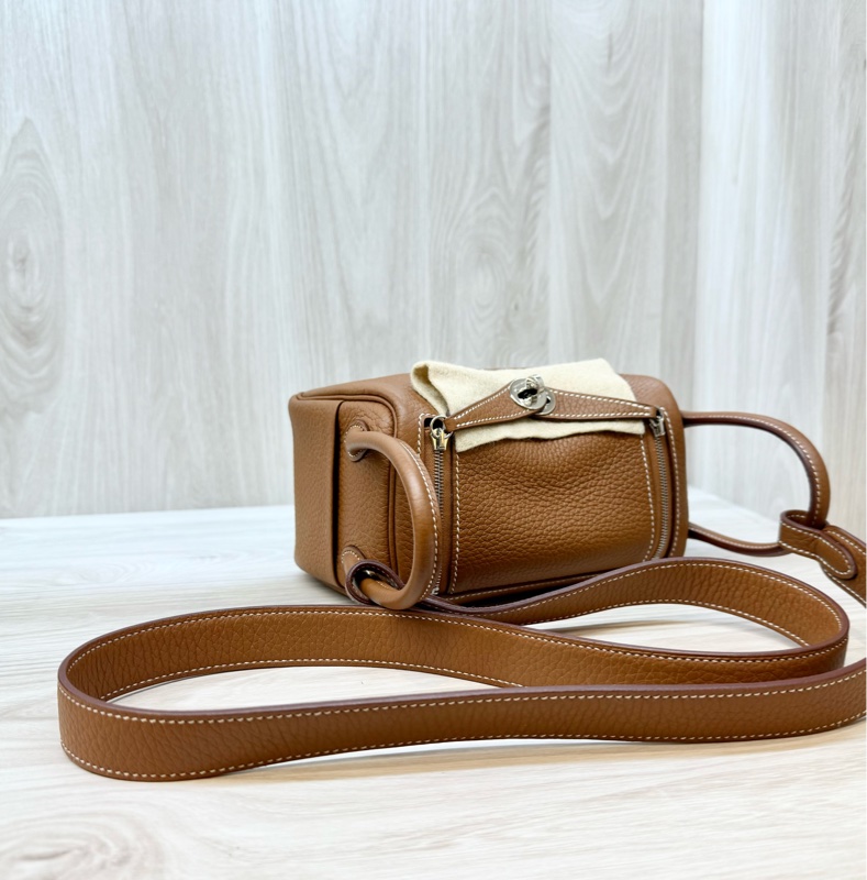 Hermes 37金棕銀T/C皮mini lndy H079086-19