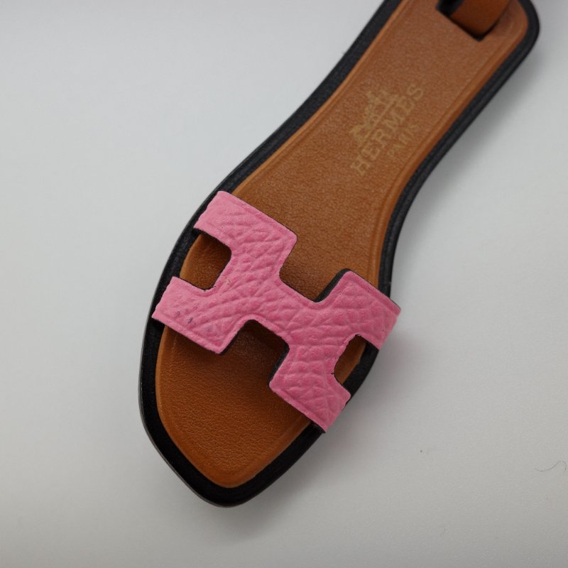 Hermès 愛馬仕 奧蘭涼鞋 粉色 牛皮皮革吊飾 A刻-1