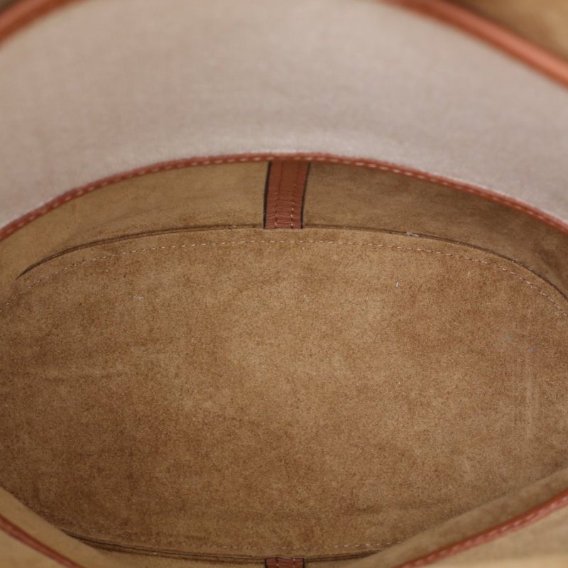 LOEWE 棕色牛皮帆布標誌LOGOhobo水桶包/肩背包-2