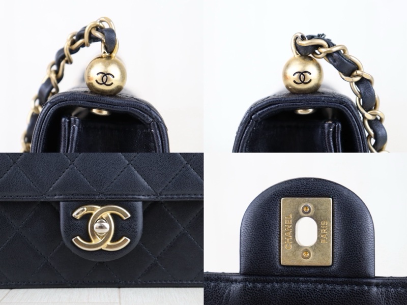 Chanel CF 珍珠鏈logo翻蓋包/肩背包-9