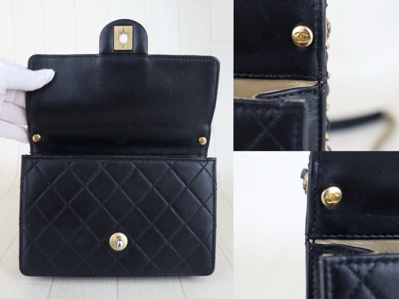 Chanel CF 珍珠鏈logo翻蓋包/肩背包-12