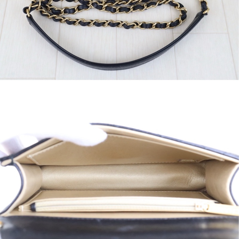 Chanel CF 珍珠鏈logo翻蓋包/肩背包-15