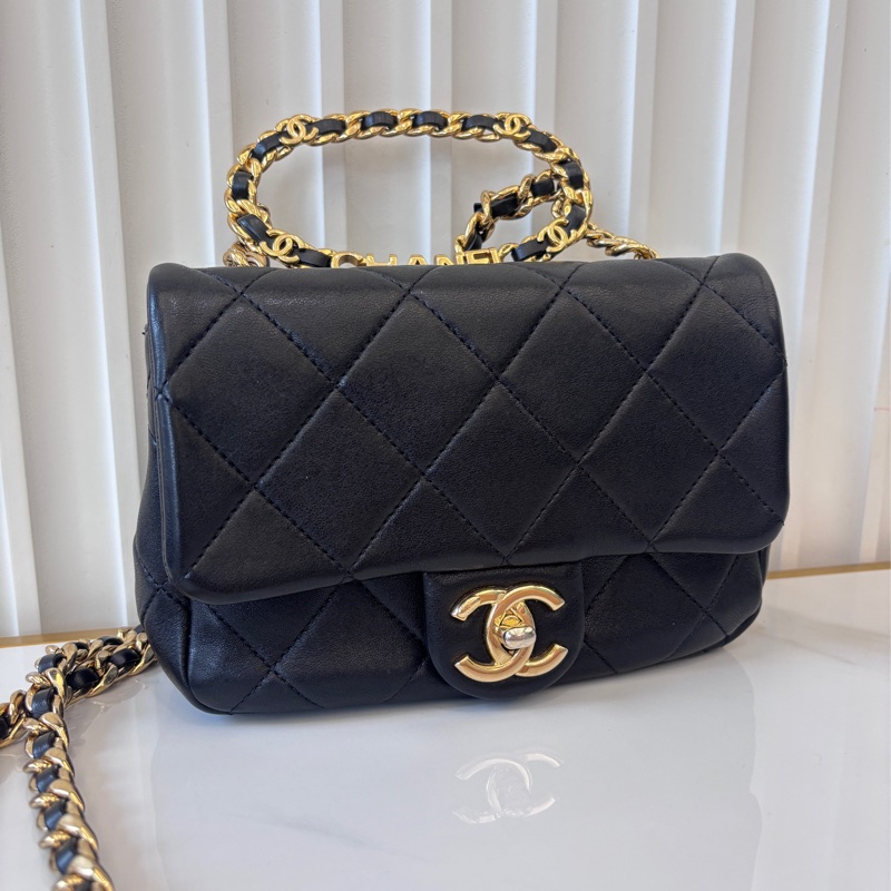 Chanel 23c 圓環把手方胖晚宴包-4