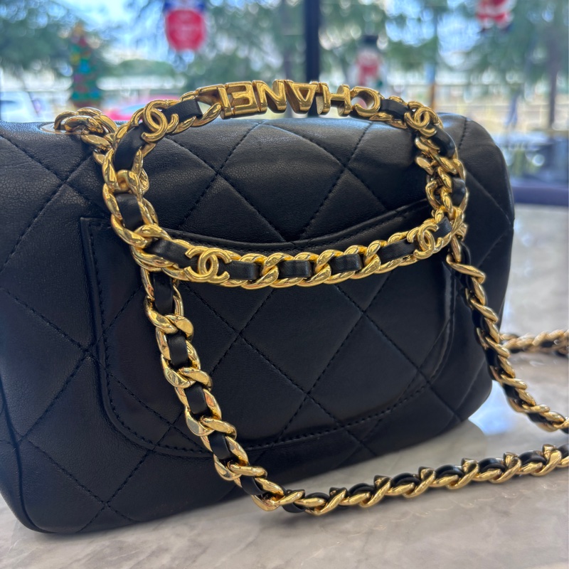 Chanel 23c 圓環把手方胖晚宴包-6