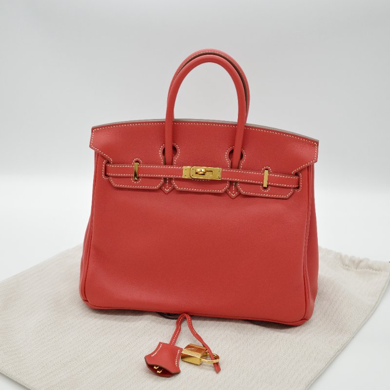 Hermès 愛馬仕 Birkin 25 赤銅色 Seift 羊皮 T刻 手提包 鉑金包-0