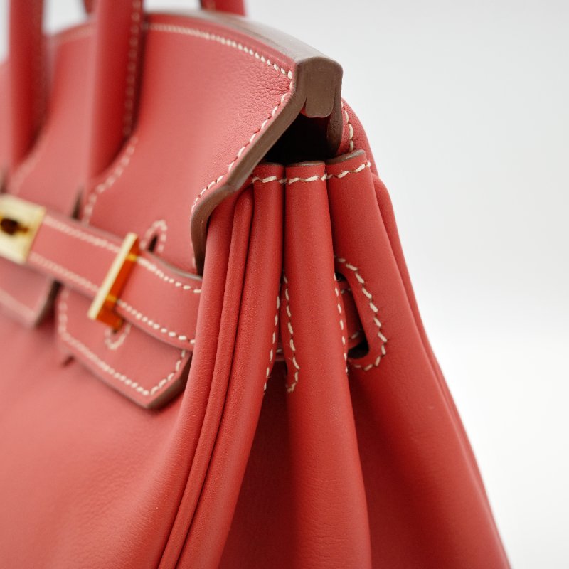 Hermès 愛馬仕 Birkin 25 赤銅色 Seift 羊皮 T刻 手提包 鉑金包-8