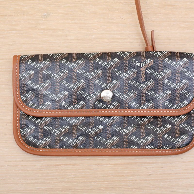 GOYARD BohemeHoboBag子母腋下包棕色PVC銀扣肩背包-2