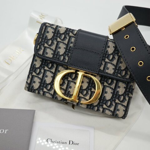 Dior 迪奧 30 Montaigne Box Mini迷你 深藍老花緹花 蒙田包 盒子包 單肩包 斜背包