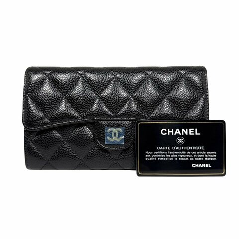 [ 1907］香奈兒 Chanel Wallet 黑金(荔枝皮) 長款