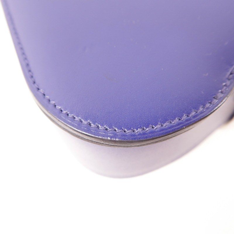 HERMES Tadelakt皮革Della Cavalleria Mini銀扣肩背袋Bleu Saphir-12