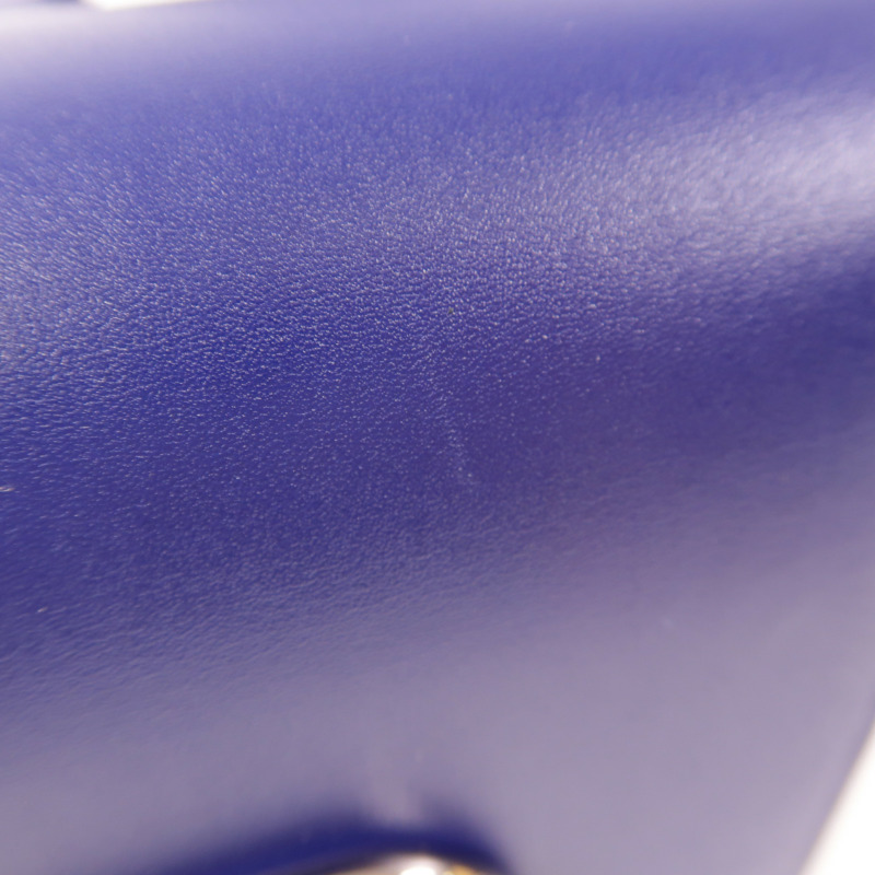 HERMES Tadelakt皮革Della Cavalleria Mini銀扣肩背袋Bleu Saphir-13