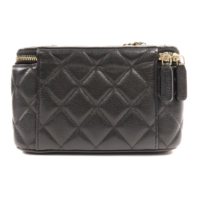 CHANEL 牛皮皮革Vanity Case金扣鏈帶肩背袋-1
