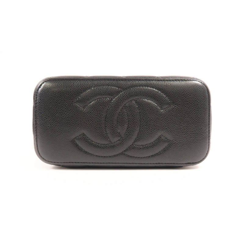 CHANEL 牛皮皮革Vanity Case金扣鏈帶肩背袋-3