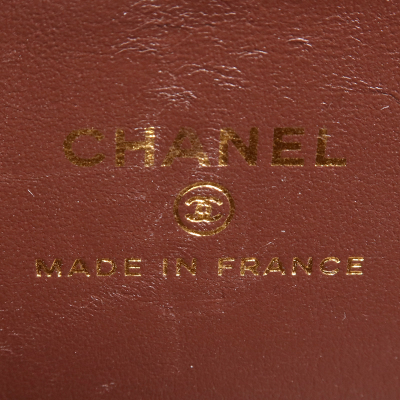 CHANEL 牛皮皮革Vanity Case金扣鏈帶肩背袋-5