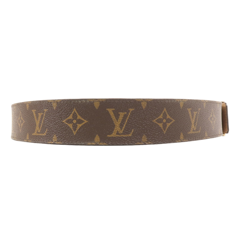 LOUIS VUITTON Monogram Belt金扣皮帶-3