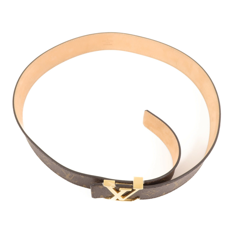 LOUIS VUITTON Monogram Belt金扣皮帶-4