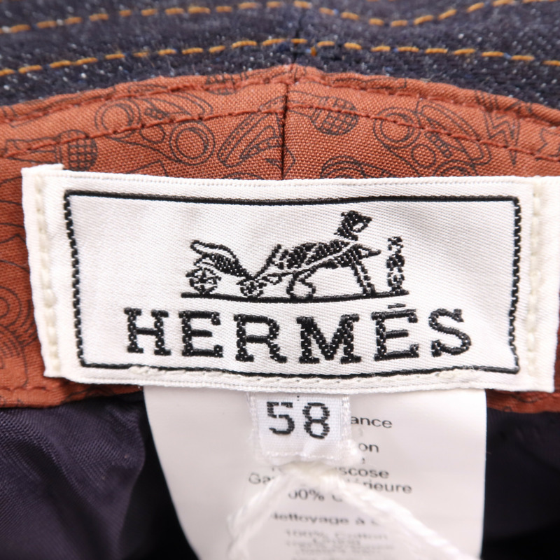 HERMES 牛仔布Homme Fred Hat帽子-6