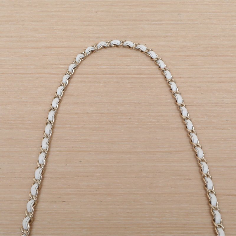 CHANEL 24Pkelly盒子包白色荔枝牛皮晶片開淺金扣單皮穿鏈肩帶皮手柄肩背包-2