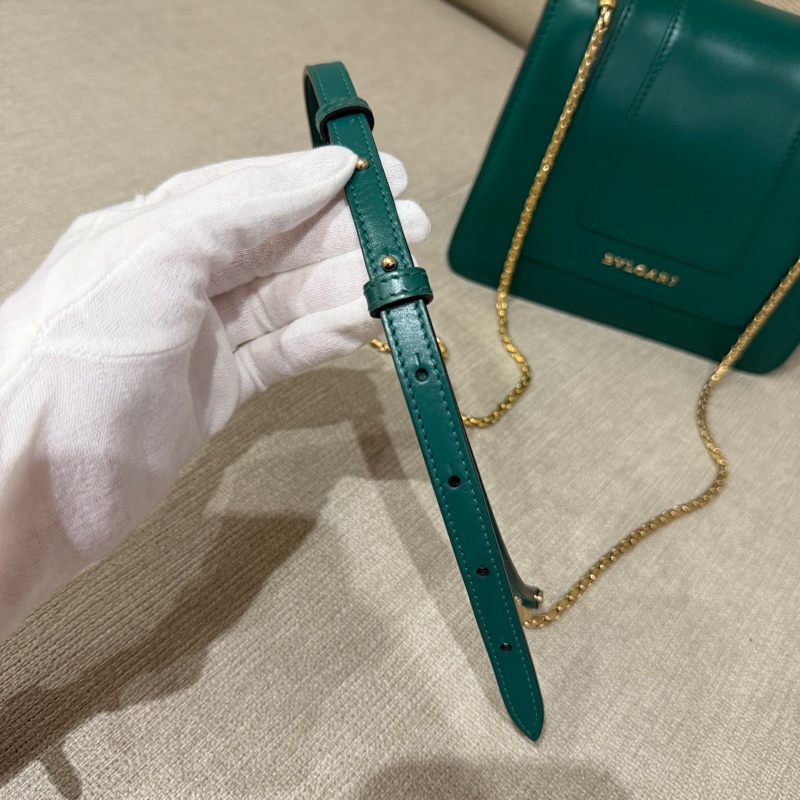 寶格麗Bvlgari Serpenti Forever祖母綠蛇頭鏈條手提風琴包-3