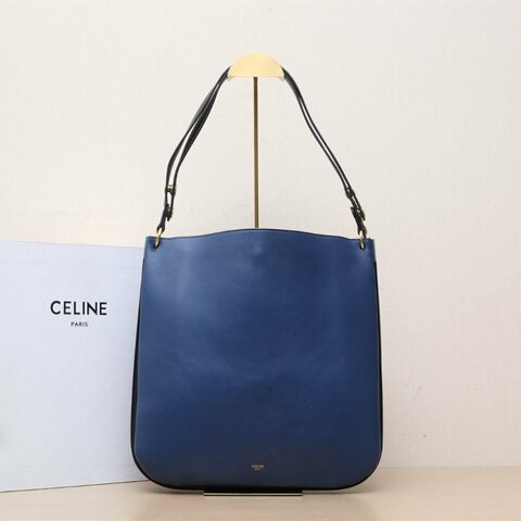 CELINE 藍色牛皮金扣OLDCELINE腋下包hobo肩背包