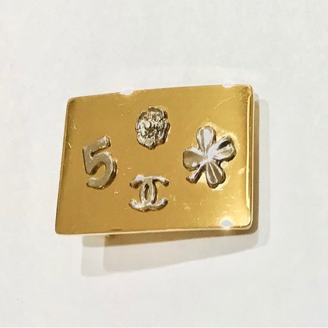 【CHANEL】二手香奈兒 經典古董 金色長方型 皮帶頭 圖案雙C、山茶花、幸運草🍀、5