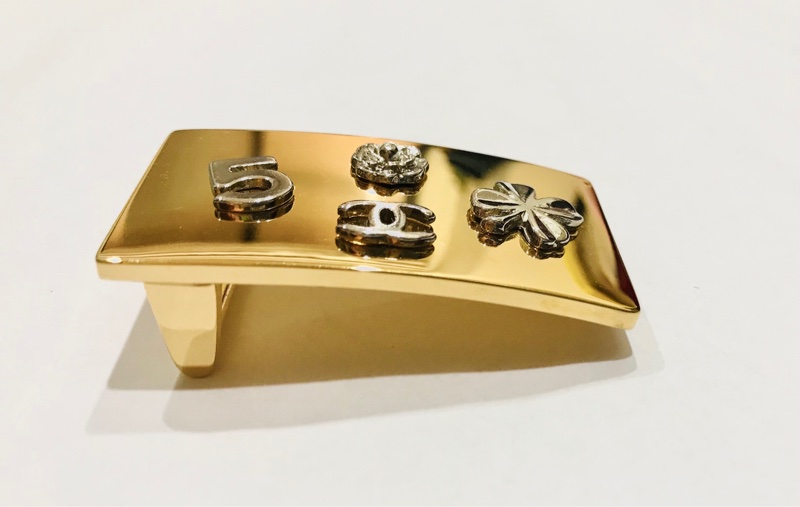 【CHANEL】二手香奈兒 經典古董 金色長方型 皮帶頭 圖案雙C、山茶花、幸運草🍀、5-2