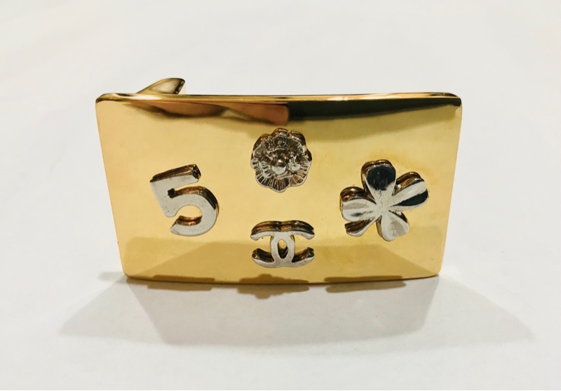 【CHANEL】二手香奈兒 經典古董 金色長方型 皮帶頭 圖案雙C、山茶花、幸運草🍀、5-7