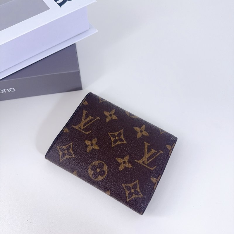 Lv 路易威登 豆豆短款錢包 粉色內裡-1